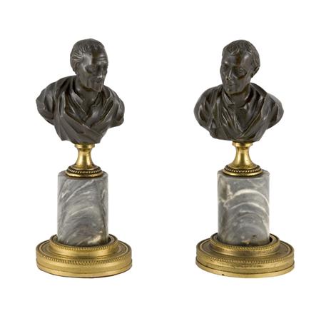 Appraisal: Pair of Louis XVI Patinated-Bronze Busts Estimate -