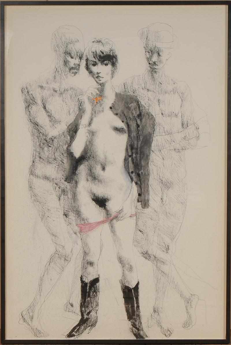 Appraisal: JOHN ALTOON - HYPERION LADY E B Ink and pastel