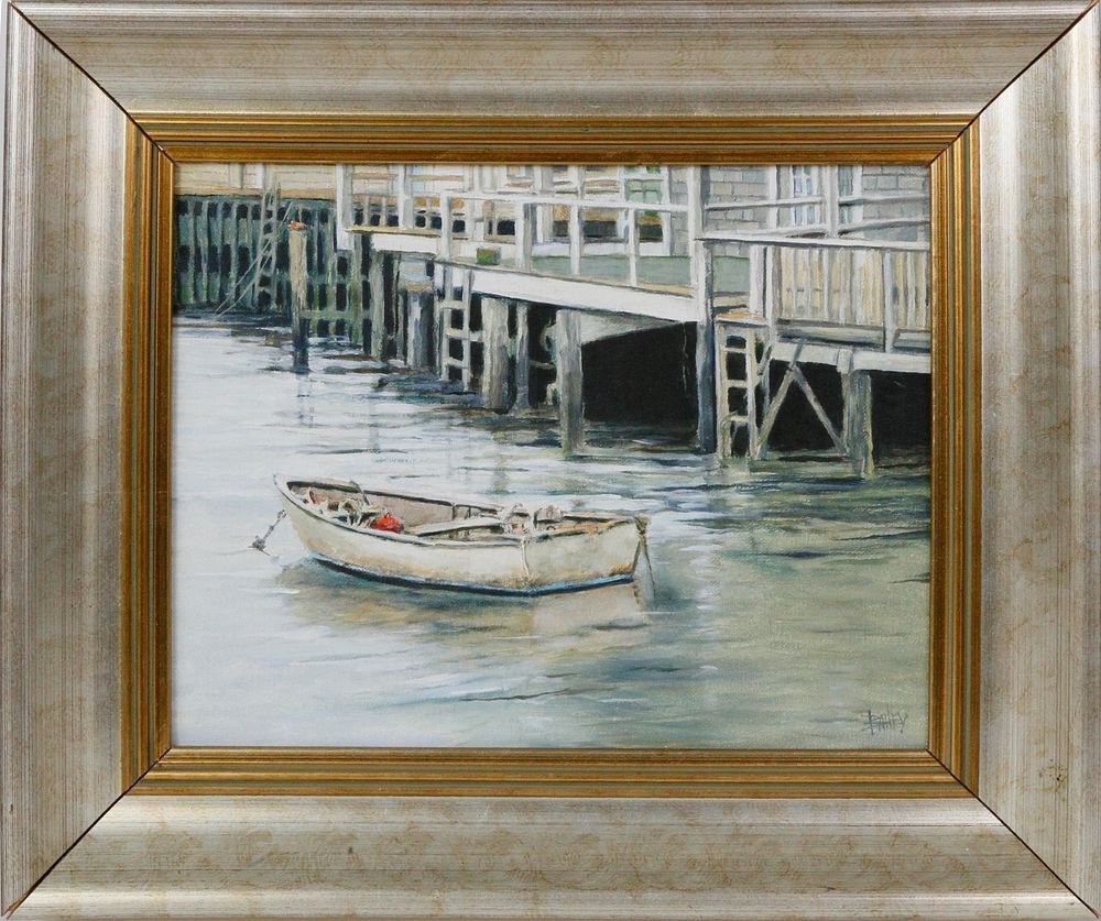 Appraisal: Roy Bailey Oil on Canvas View of a Dory at