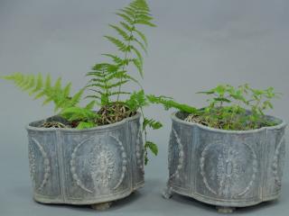 Appraisal: Pair of Victorian lead planters feet as is ht in