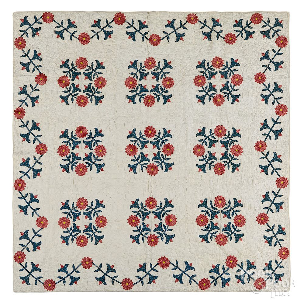 Appraisal: President's wreath quilt President's wreath quilt mid th c x