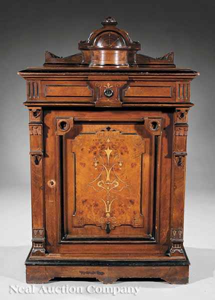 Appraisal: An American Renaissance Carved Walnut Burled Ebonized and Gilt-Incised Music