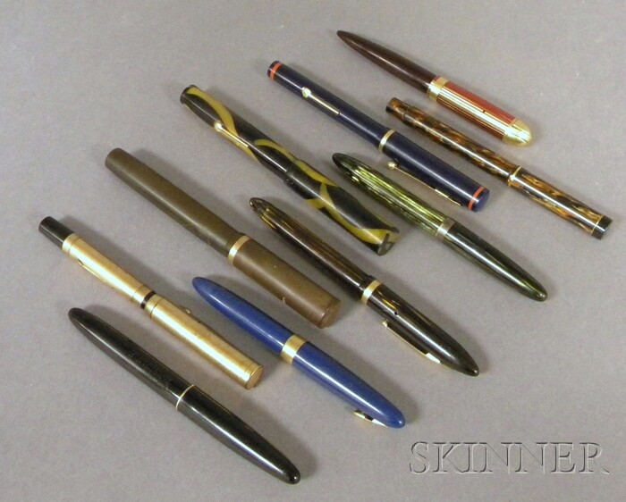 Appraisal: Ten Vintage Fountain Pens eight with nibs marked K