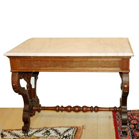 Appraisal: Victorian Marble Top Mahogany Side Table Estimate -