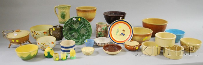 Appraisal: Twenty-nine Pieces of Vintage and Collectible Glazed Pottery and Kitchen