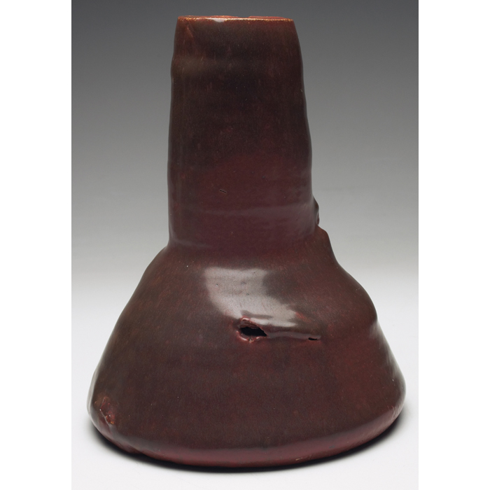 Appraisal: Robert Turner vase gourd shape covered in a multi-toned brown