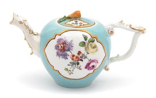 Appraisal: A Miniature Meissen Porcelain Teapot Height inches A Miniature Meissen