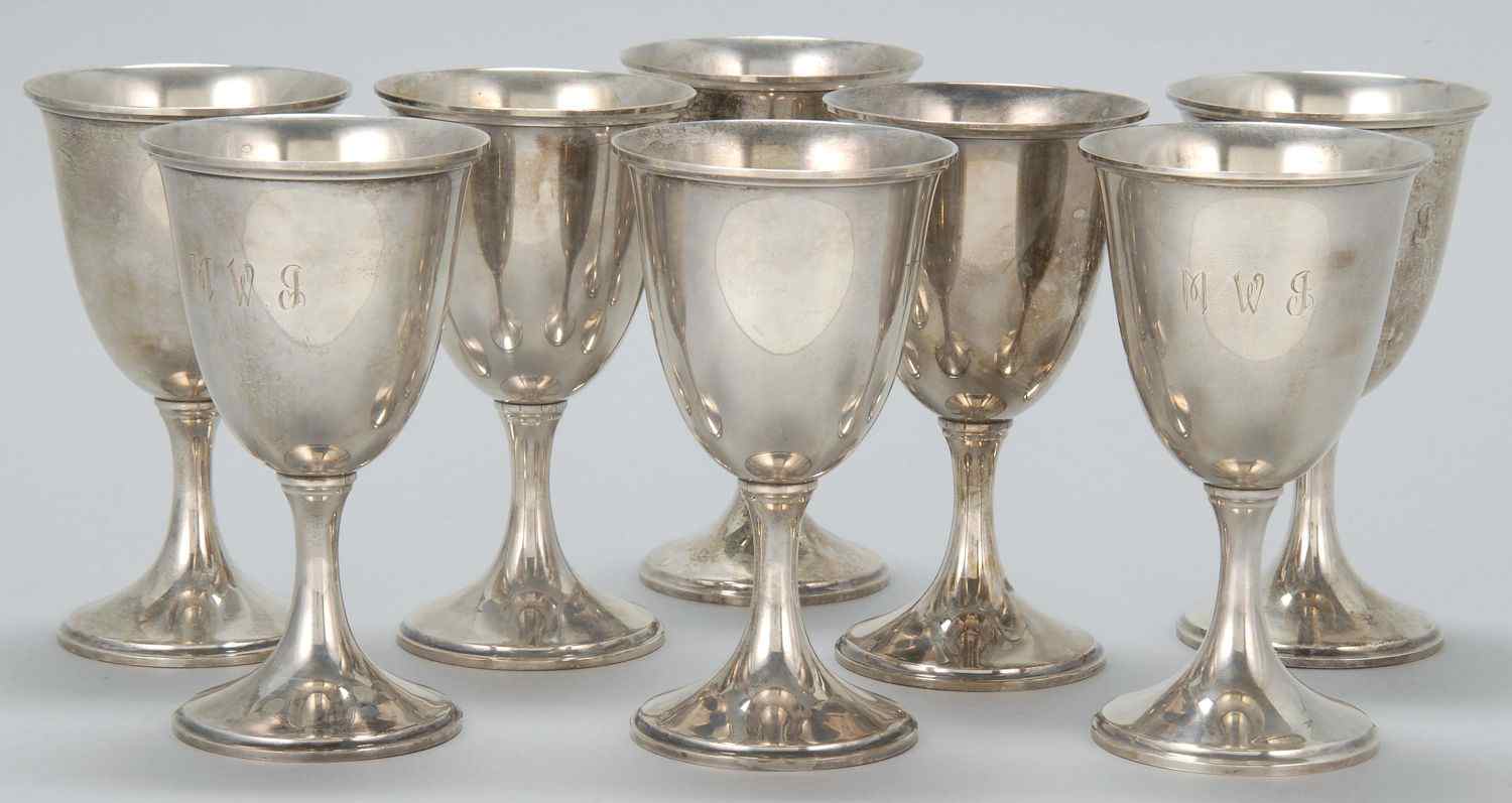 Appraisal: SET OF EIGHT S KIRK SONS INC STERLING SILVER WATER