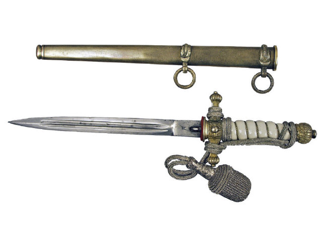 Appraisal: German WWII Naval Officer's dagger with original scabbard and portapee