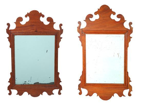 Appraisal: TWO CHIPPENDALE MIRRORS American nd half- th century mahogany Very