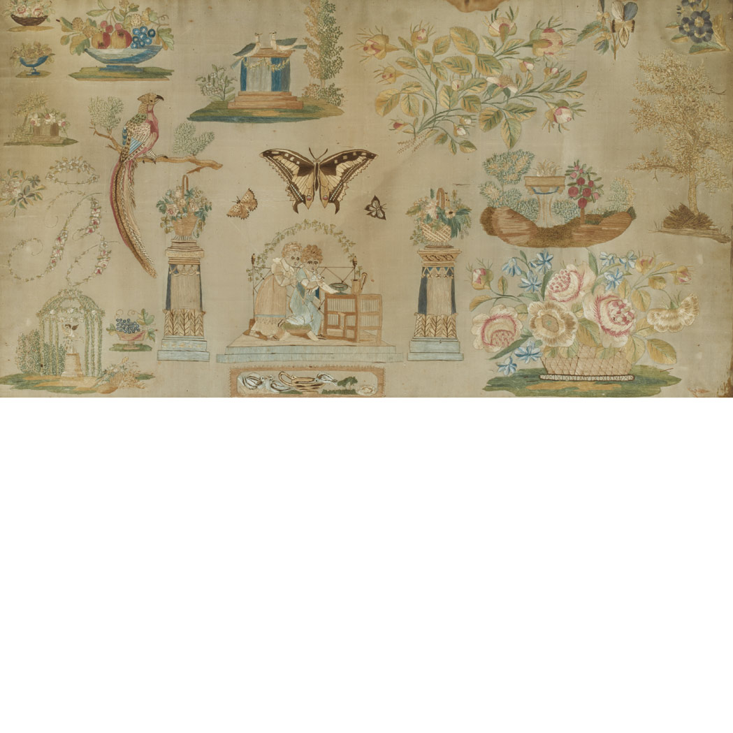 Appraisal: English Silk Embroidered Picture First quarter of the th century