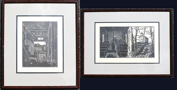 Appraisal: WATERS Herbert American - Two wood engravings ''Smith's Barn'' nd