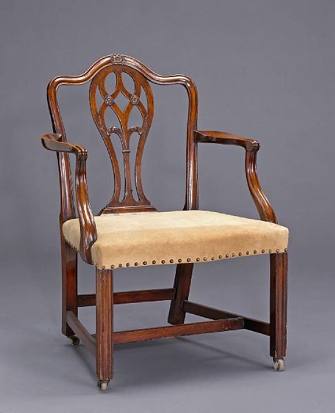 Appraisal: A George III mahogany armchair fourth quarter th century The