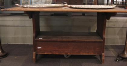 Appraisal: Pine hutch table with box seat th th century top