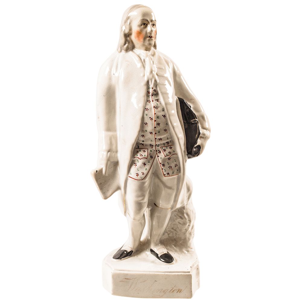 Appraisal: GEORGE WASHINGTON Staffordshire Figure Benjamin Franklin Appearance inches Tall Washington