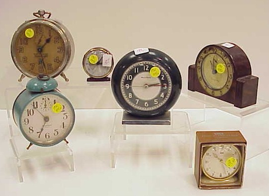 Appraisal: Six th C alarm clocks four by Lux Manufacturing Co