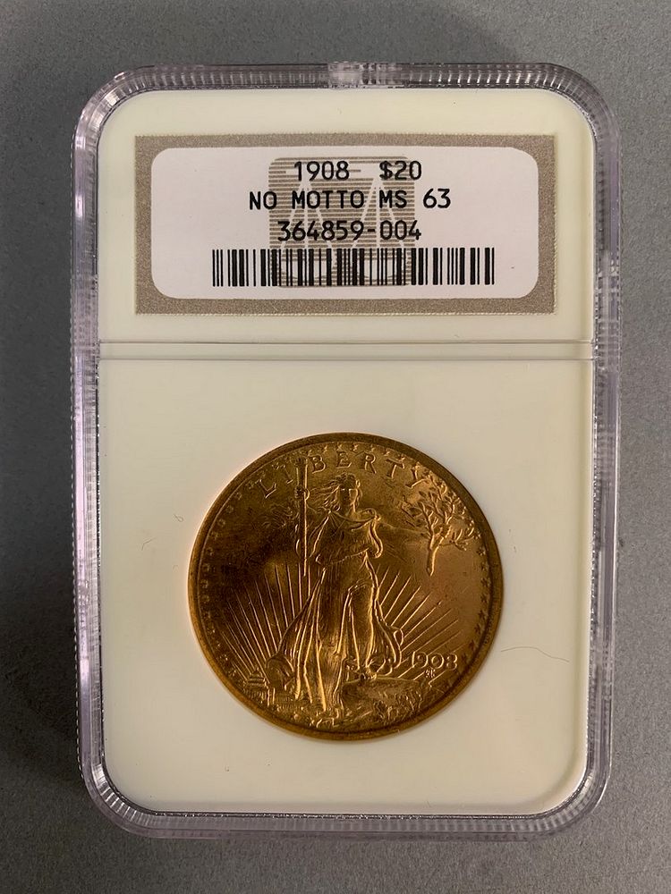 Appraisal: MS NGC gold Saint Gaudens coin MS NGC gold Saint