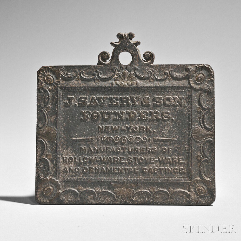 Appraisal: Cast Iron Advertising Plaque New York early th century the