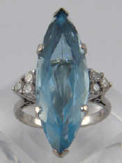 Appraisal: A fine white metal tests carat gold aquamarine and diamond