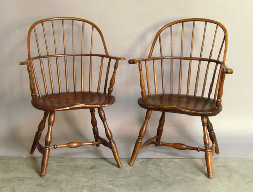 Appraisal: Two sack-back windsor armchairs late th c