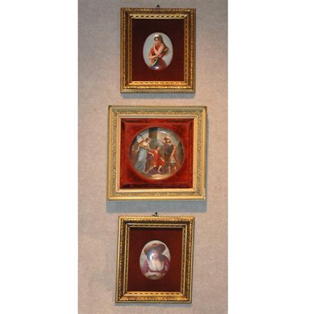 Appraisal: Three Continental Porcelain Plaques Estimate -