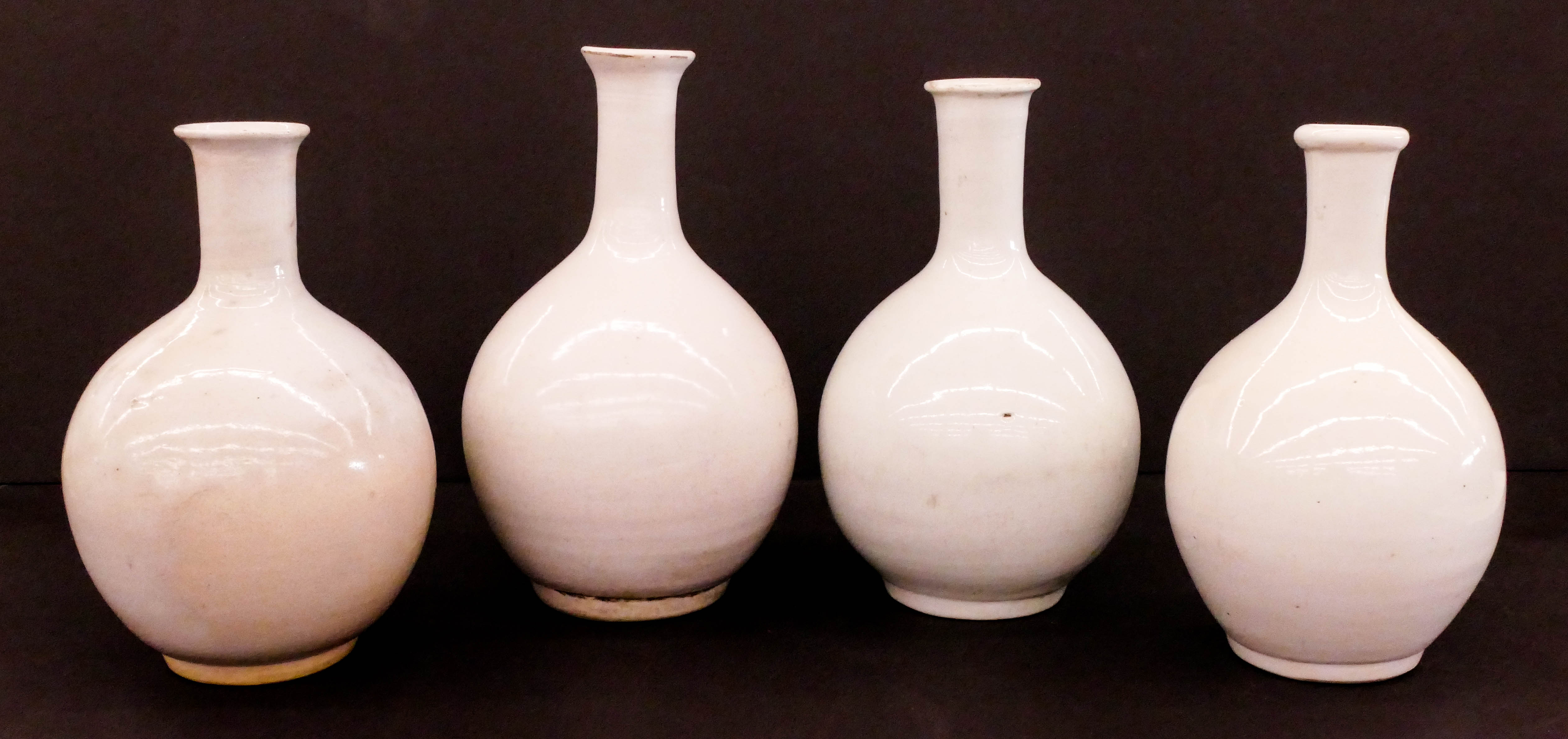 Appraisal: pc Chinese Joseon Republic White Glazed Bottles '' to ''