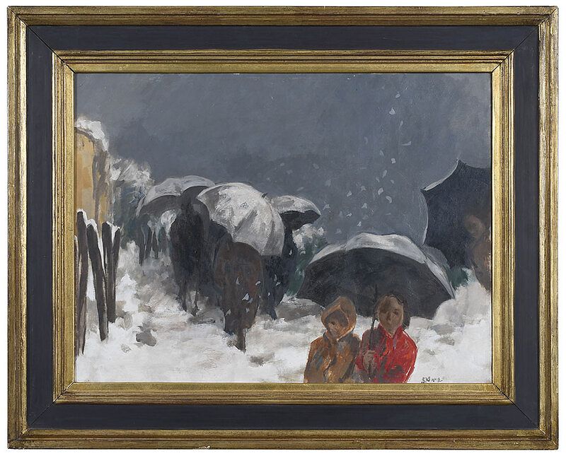 Appraisal: Takashi Nakayama Japanese - Snowy Day signed in Japanese lower