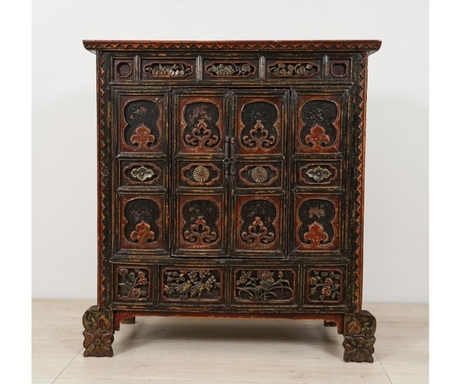 Appraisal: Asian paint decorated cabinet th c h x w x