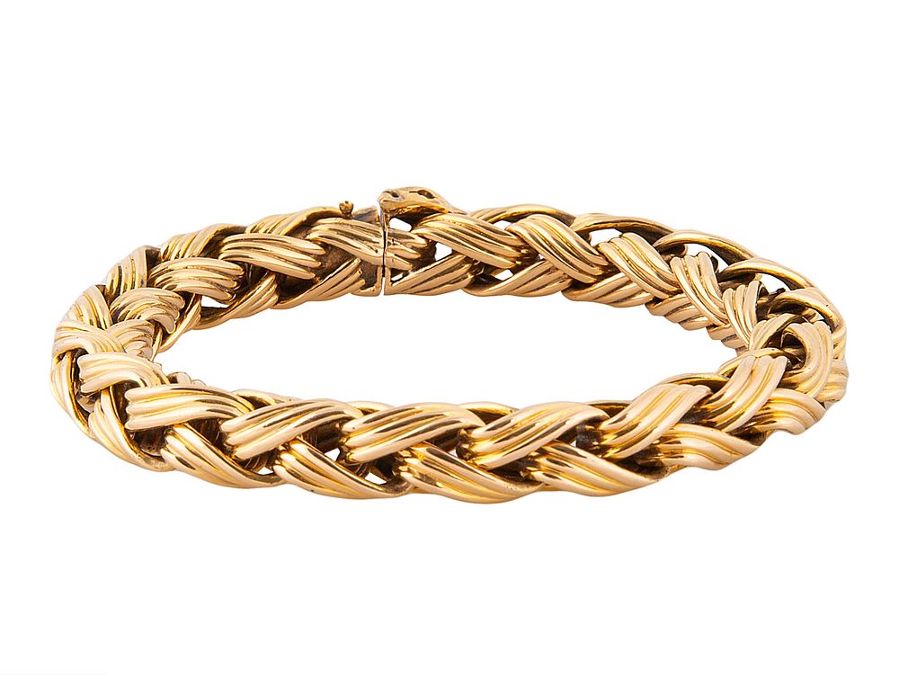 Appraisal: GOLD WOVEN WHEAT BRACELET GOLD WOVEN WHEAT BRACELET gold woven