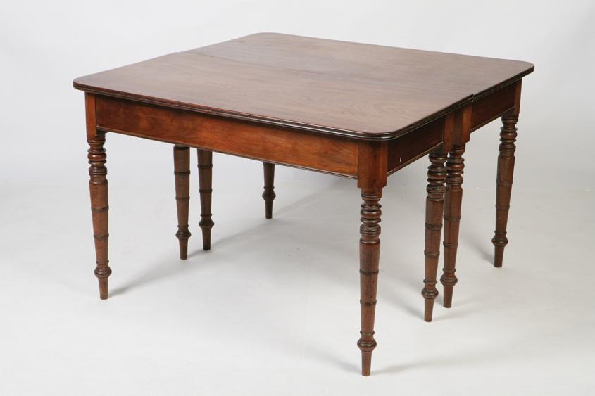 Appraisal: A PAIR OF REGENCY MAHOGANY DINING TABLE ENDS each of