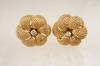 Appraisal: EAR CLIPS - K yellow gold button flower design ear