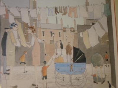 Appraisal: G W BIRKS Street Scene with Blue Pram reproduction in