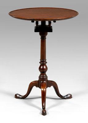 Appraisal: Chippendale mahogany candle stand dished top tilting over birdcage support