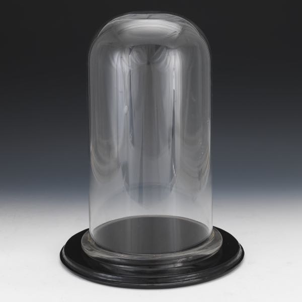 Appraisal: AMERICAN VICTORIAN GLASS DOME WITH CUSTOM MADE FITTED BASE x