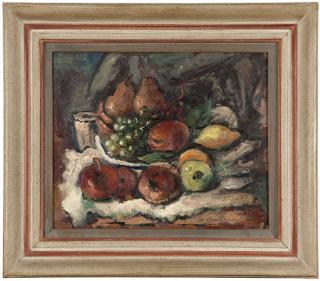 Appraisal: Hans Gustav Burkhardt Still life with fruit incised signature lower