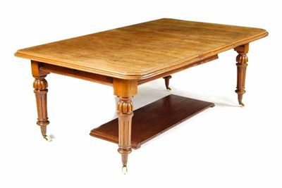 Appraisal: A Victorian mahogany extending dining table the moulded edge top