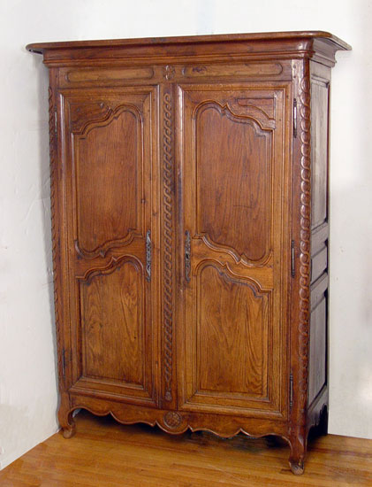 Appraisal: th C FRENCH PROVINCIAL CABINET Carved and molded walnut two