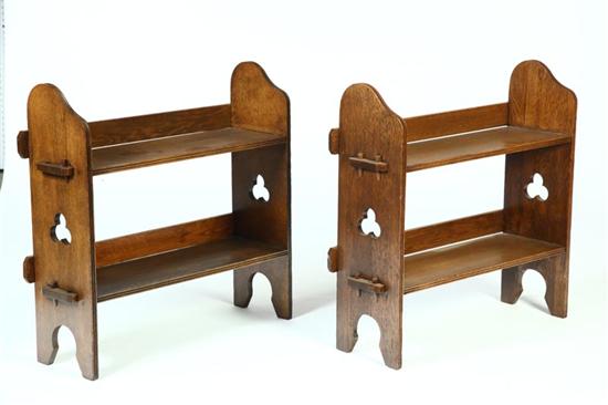 Appraisal: PAIR OF ARTS CRAFTS BOOKCASES American early th century oak