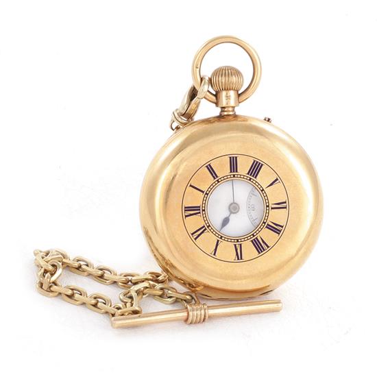 Appraisal: English gold half-hunter pocket watch Hall Co London dated K