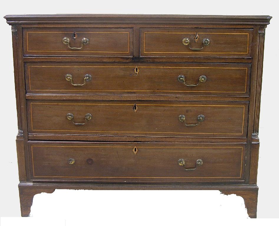 Appraisal: th century Continental mahogany inlaid chest of two short over