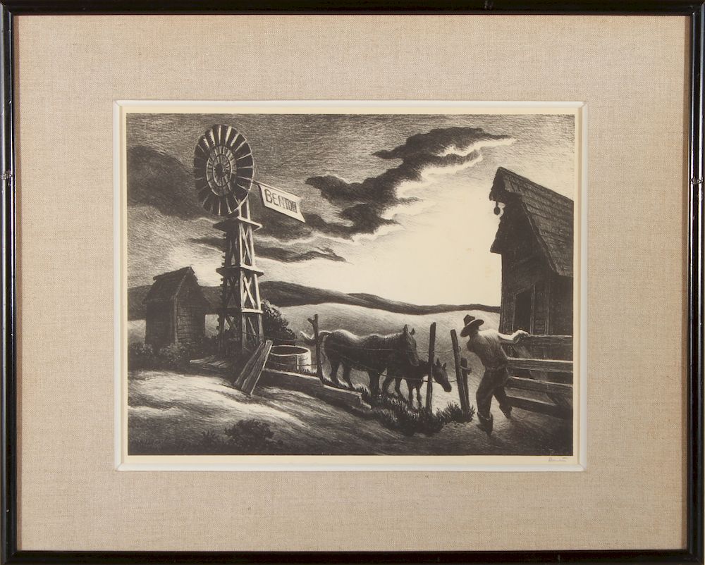 Appraisal: Thomas Hart Benton Arkansas Evening AAA Lithograph Thomas Hart Benton