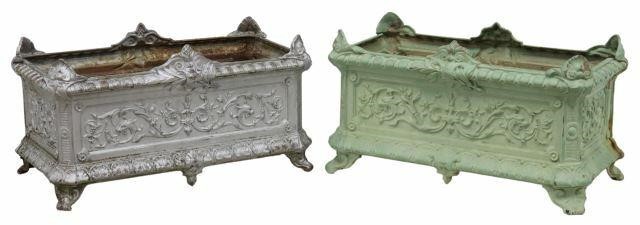 Appraisal: lot of French painted cast iron garden planter pots near