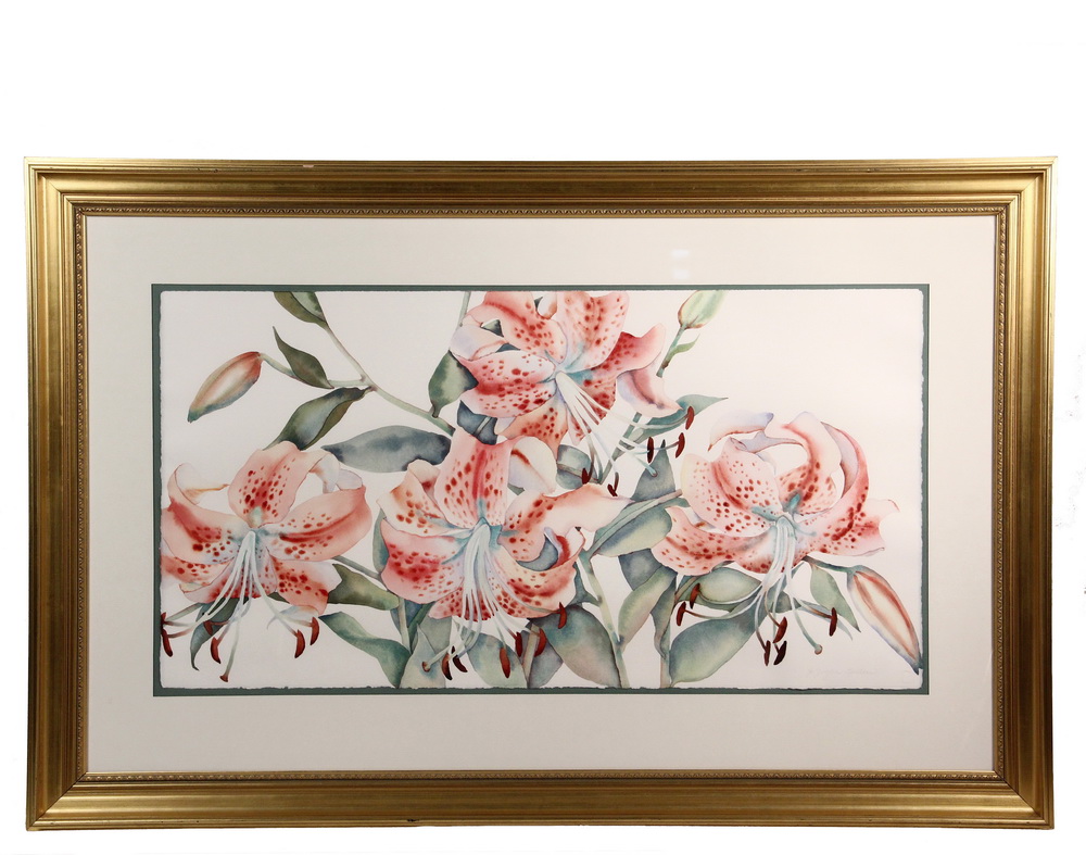 Appraisal: JO ZIEGLER SPILLER Contemporary Camden Maine - Rubrum Lilies watercolor