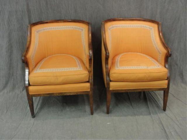 Appraisal: Pair of Empire Style Upholstered Chairs From a prominent New