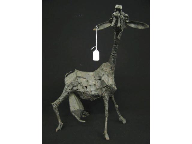 Appraisal: Metal Sculpture of a Goat tall long all original signed