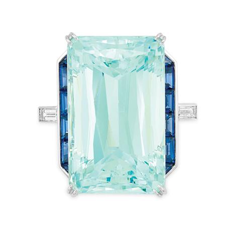 Appraisal: Aquamarine Sapphire and Diamond Ring Estimate -