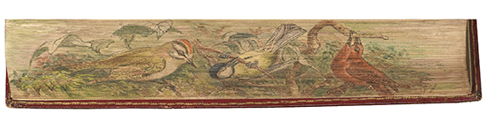 Appraisal: FORE-EDGE PAINTING Ruskin John Love's Meinie vo red straight-grained morocco