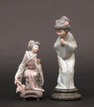 Appraisal: Pair of Japanese Figures by Lladro This pair of porcelain