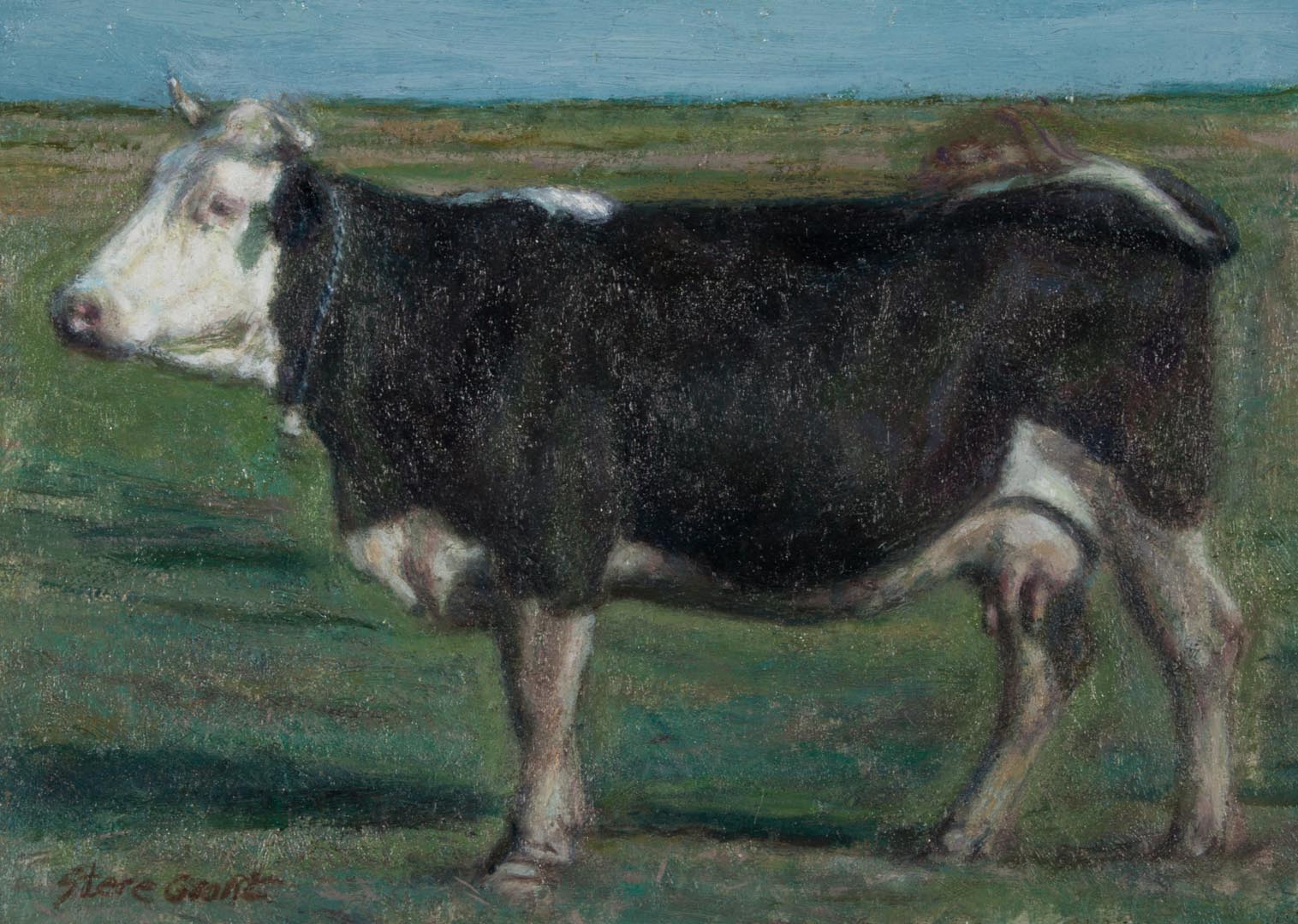 Appraisal: Stere Grant Cow in Field oil on board th st