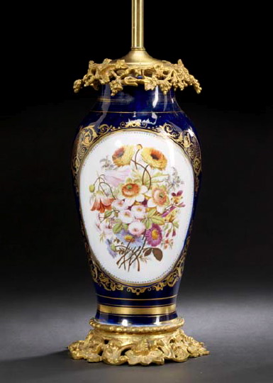 Appraisal: Large Gilt-Brass-Mounted Paris Porcelain Baluster-Form Vase third quarter th century